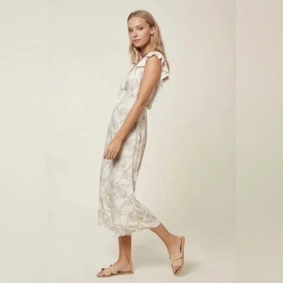 O'Niell Nolan Cropped Romper Cream Floral Jumpsuit L - Picture 11 of 11